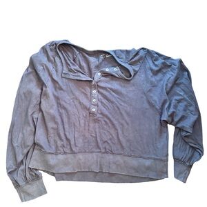 Aerie Charcoal Button-Up Top